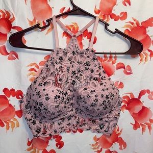VS PINK lace push up high neck bralette